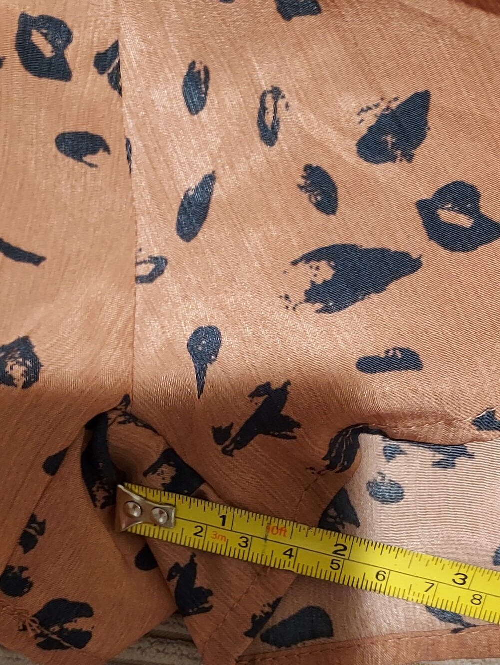 Entro Pleated Ruffle Mini Skirt Skort L Mariah Pull On Black Tan Animal Print - Picture 9 of 9